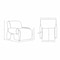 Manhattan Comfort 3-Piece Verandah  90.6 in. Sofa, and 2 Accent Chairs in Beige 3-LSAC1769-BE - alternate 2